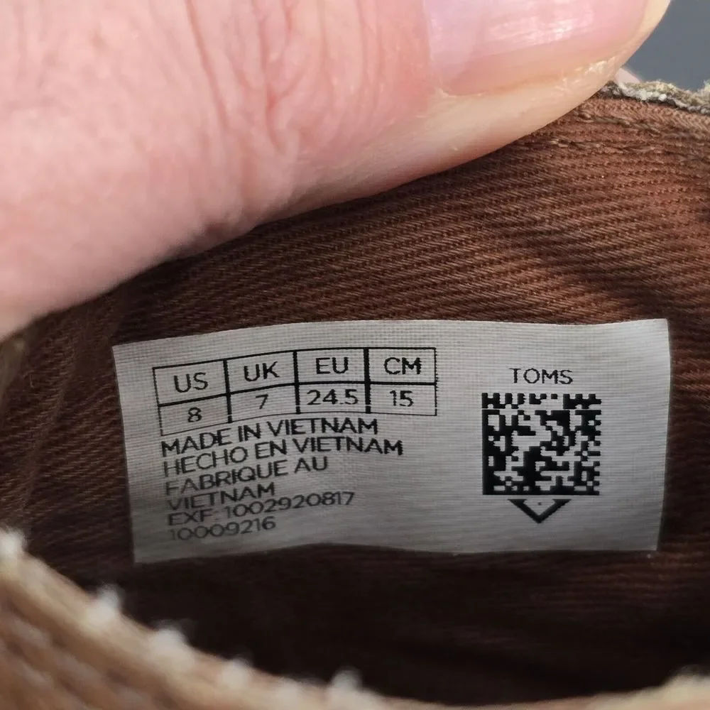 Tom's Kids‎ Brown Chukka Boots, Size 8M No tie